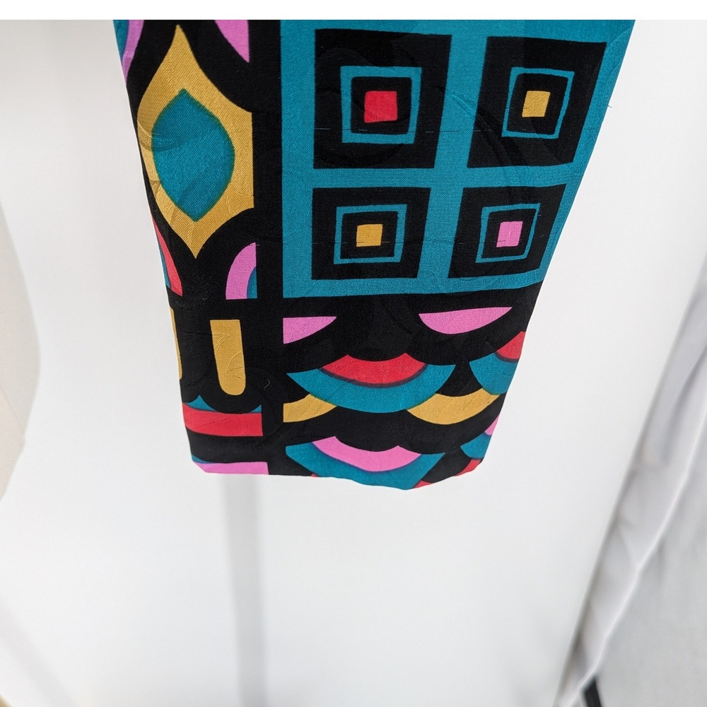 Anne Crimmins Signature Silk Blend Art‎ Print Jacket Skirt Set Geometric Vintage - Picture 8 of 16